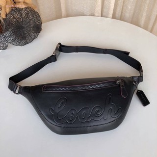 (แท้ 💯%‼Factory) WARREN BELT BAG WITH COACH SCRIPT