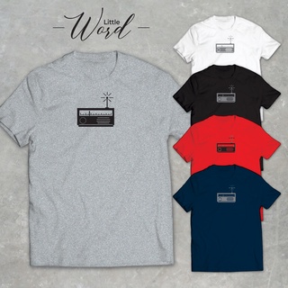 Little Word เสื้อยืดคอกลมแขนสั้นพิมพ์ลาย Radio สไตล์มินิมอล ทรงUnisex