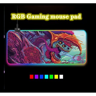 ⚡ แผ่นรองเม้าส์  ⚡ แผ่นรองเมาส์ RGB แผ่นรองเปล่งแสง Super Rat Mat เกม E- กีฬาที่มีสีสันล็อคเค้าโครงแผนที่ระเบิดมังกรแป้น