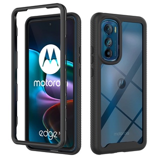 For Motorola Edge 30 / Edge 30 Pro Full Body Clear Bumper Hybrid Armor Shockproof Cover Case