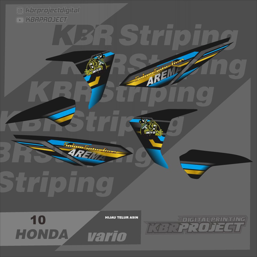 สติ๊กเกอร์ Striping สติ๊กเกอร์มอเตอร์ไซค์ Variation Strip Vario 125/150 LED Thailand Racing Graphic 