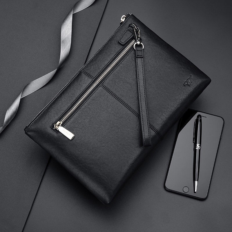 Seven Wolves กระเป๋าถือผู้ชายของแท้หนังผู้ชายหนังวัวใหม่ความจุขนาดใหญ่ ...