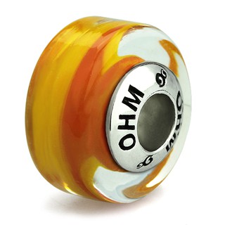 OHM Beads รุ่น Cheesy - Murano Glass Charm เครื่องประดับ บีด เงิน เแก้ว จี้ สร้อย กำไล OHMThailand