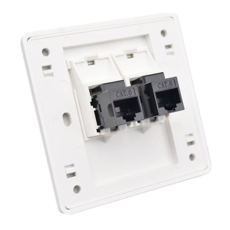 หัวต่อ RJ45 CAT6 เมีย-เมีย 5 หัว  5PCs RJ45 Connector Keystone Jack Cat6 Extension Coupler Ethernet Network LAN Adapter