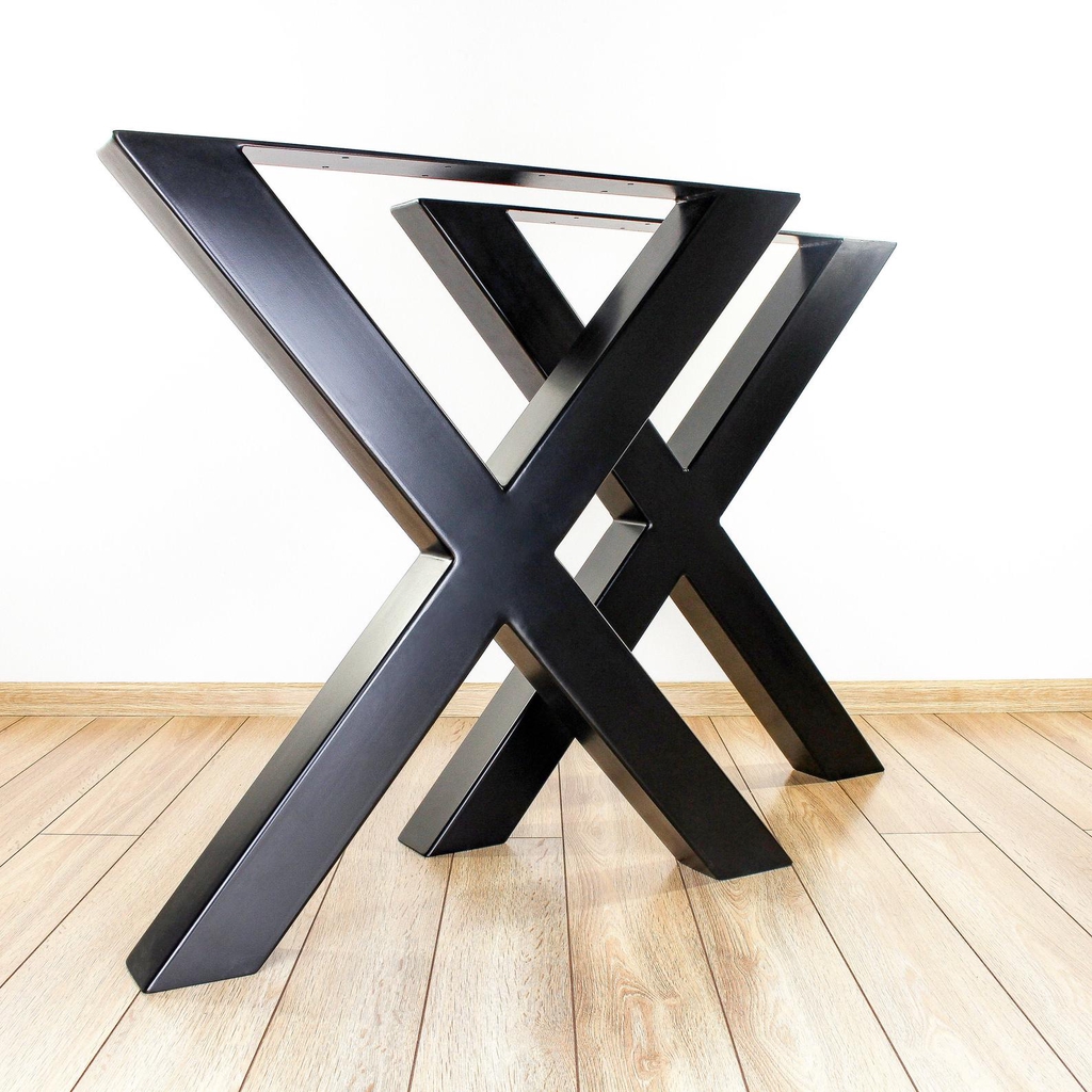 ขาเหล็กโต๊ะ ขาเก้าอี้ เหล็กกล่องพ่นดำ (ทรงตัว X) เหล็กใหญ่ 3x3 นิ้ว มีหลายขนาด จัดส่งฟรี!!