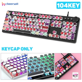 [cheer] ปุ่มกดคีย์บอร์ด PBT ทรงกลม สําหรับคีย์บอร์ด Cherry MX Mechanical 104 ชิ้น ต่อชุด