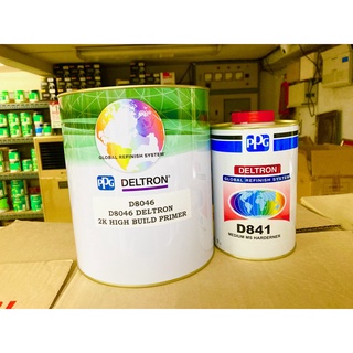 PPG DELTRON 1. D8046 2K High Build Primer สีรองพื้นเเห้งช้า 2K 3L 2. D841 Medium MS Hardener ขนาด 1L