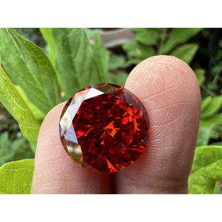 ORANGE ROYAL DIAMOND เพชรรัสเซีย ทรงกลม 5.50 มม (10 เม็ด) พลอย CUBIC ZIRCONIA CZ ROUND SHAPE 10.00 MM (1PCS)