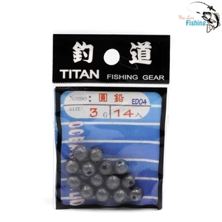 อุปกรณ์ตกปลา ตะกั่ว Titan ทรงกลม ใช้สำหรับตกปลา ช่วยส่งเหยื่อให้ไกลขึ้น มีให้เลือกทั้งหมด 6 ขนาด