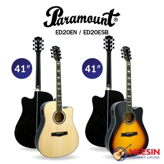 Paramount ED20E 41” ทรง Dreadnought ไม้หน้าสปรู้ส / ไม้ข้างและหลังลินเดน จุดเด่นตกแต่งมุกที่ฟิงเกอร์บอร์ด รุ่น ED20E