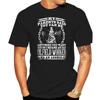 เสื้อยืดผ้าฝ้าย เสื้อยืด พิมพ์ลาย OILFIELD WORKERS BECAME A S สําหรับผู้ชาย