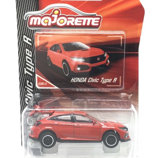 Majorette Honda Civic Type R - Red Color /Wheels D6SWL /scale 1/58 (3 inches) Package with Card