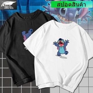 เตรียมจัดส่ง☼◄Stitch เสื้อผ้า interstellar เด็กอะนิเมะรอบเสื้อยืดแขนสั้นนักเรียนชายและหญิงผ้าฝ้ายครึ่งเสื้อยืดเสื้อผ้า