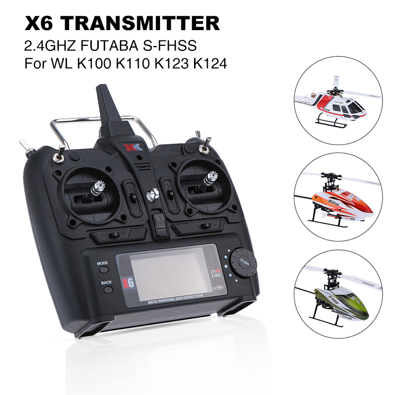 XK K100 K110 K120 K123 K124 RC เฮลิคอปเตอร์ X6 2.4G 6CH รีโมทคอนโทรลเครื่องส่งสัญญาณสําหรับ RC เฮลิค
