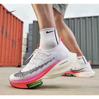 🔥🔥ขายร้อน รองเท้า Zoom Alphafly Next Running shoes% white/piNIKE ✔️รองเท้าผ้าใบซับแรงกระแทก