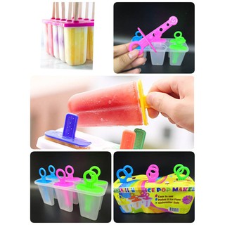 ICE POP MAKER แม่พิมพ์ไอศครีมน้ำแข็ง ทำน้ำแข็งใส ใส่น้ำหวาน ขนาด 6 ช่อง