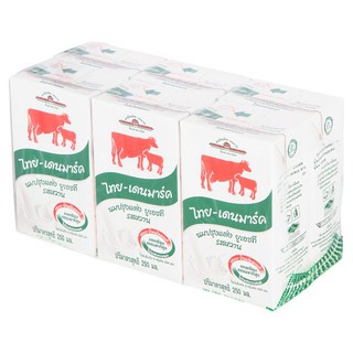 🚚💨พร้อมส่ง!! ไทย-เดนมาร์ค นมยูเอชที รสหวาน 250มล. x 6 กล่อง Thai-Danish UHT milk sweet flavor 250ml x 6pcs