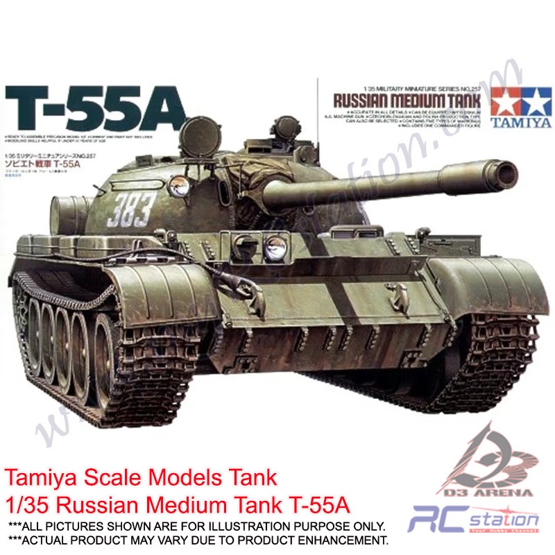 Tamiya Scale Models Tank 35257 - 1/35 รัสเซีย Medium Tank T-55A [35157]