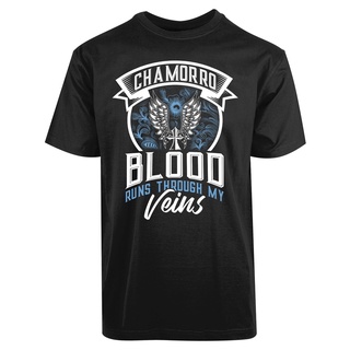 [S-5XL]เสื้อยืดลําลอง แขนสั้น พิมพ์ลาย Chamorro Blood Runs Trough My Veins s Guam เข้ากับทุกการแต่งกาย แฟชั่นฤดูร้อน สํา