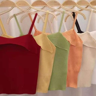 Shein 7613 เสื้อแขนกุด เสื้อกล้าม สายเดี่ยว สีทึบ เสื้อยืด เสื้อครอป ท็อป ผ้านุ่มสบาย