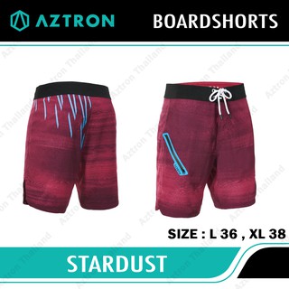 Aztron Polyester Spandex Stardust Red Boardshorts กางเกงกีฬา ระบายอากาศได้ดี แห้งไว ใส่สบายไม่ร้อน