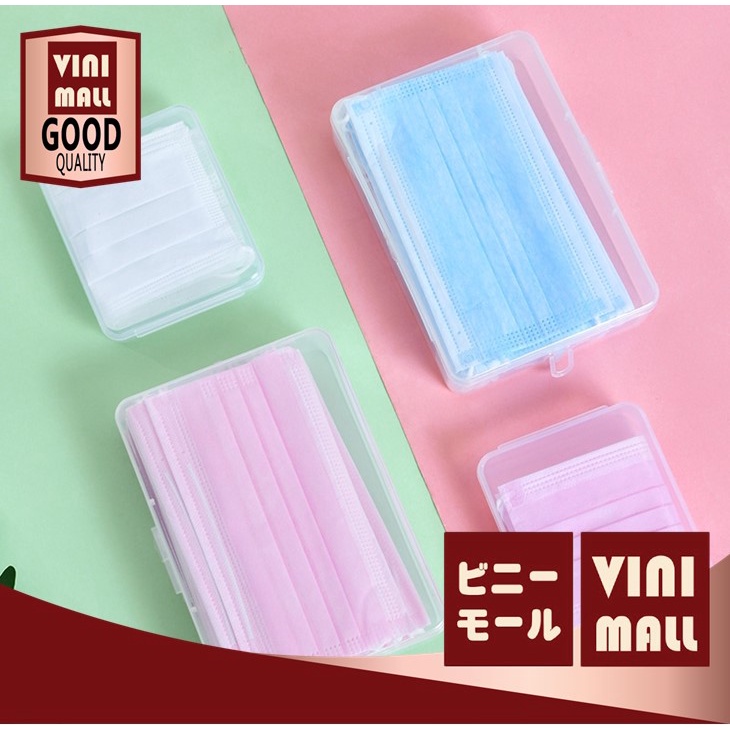 【VINIMALL ราคาพิเศษ】กล่องเก็บแมส กล่องใส่หน้ากากอนามัย สไตล์มินิมอลพกพา กล่องใส่แมส กล่องใส สินค้าขายดี P24