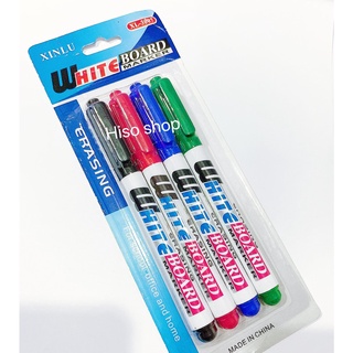 White board Marter pensปากกาเคมีไวท์บอร์ด แพค 4 ด้าม หัวใหญ่ XINLU WL3007 แดง ดำ น้ำเงิน เขียว หัวใหญ่ 4 mm.