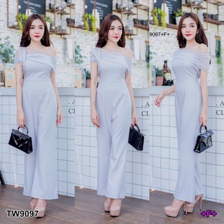 SK9097 Jumpsuit จั๊มสูทปาดไหล่ เนื้อผ้าซาร่า สีเทา ดีเทลช่วงบนต่อผ้ามุ้งซีทรู พาดไหล่ เก๋ๆ ใส่สวยหุ่นดี เนื้อผ้าดี๊ดี