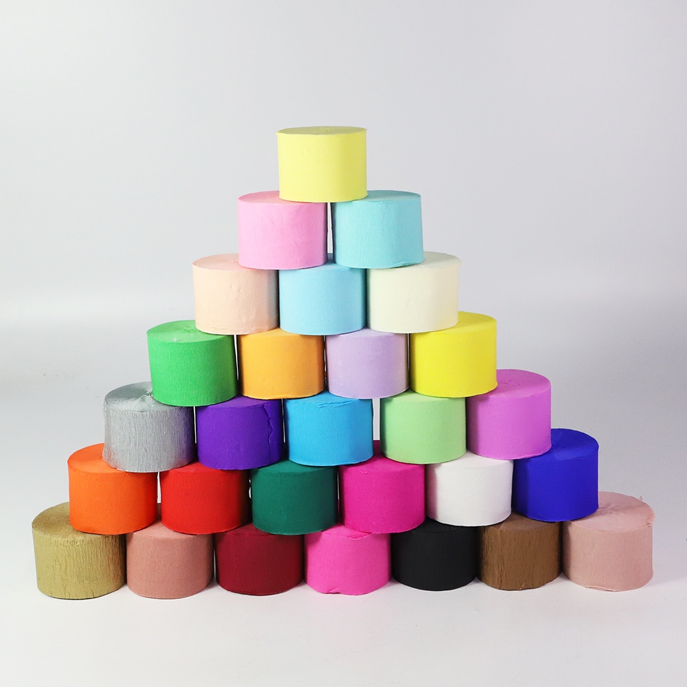 กระดาษเครป ขนาด 4.5 ซม. × 25 ม. สําหรับตกแต่งปาร์ตี้วันเกิด งานแต่งงาน เบบี้ชาวเวอร์ - รูปที่ 4