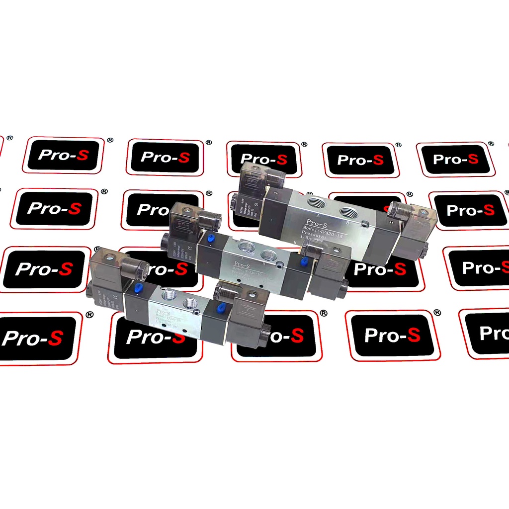 PRO-s 5/2 Way Solenoid valve คอยล์คู่ / คอยล์คู่ 4V220-08 (1/4), 4V320-10 (3/8), 4V420-15 (1/2)
