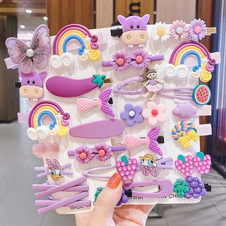 กิ๊บติดผม ลายดอกไม้ ผลไม้ สัตว์ น่ารัก สีสันสดใส ของขวัญ สําหรับเด็กผู้หญิง 14 ชิ้น