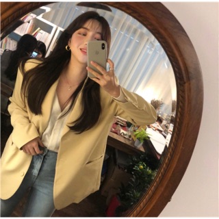 Light yellow long sleeve blazer #preorder