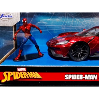 โมเดลรถSpiderman 1:24 โมเดลรถสไปเดอร์แมน Ford GT มีฟิกเกอร์ สไปร์เดอร์แมน  Spiderman 1/24 ราคา ok โมเดลรถของขวัญ