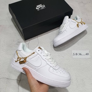 Newรองเท้าผ้าใบ Air Force 1 lucky charmLX White Metallic Gold งานHiend (36……40)มีอุปกรณ์ครบ