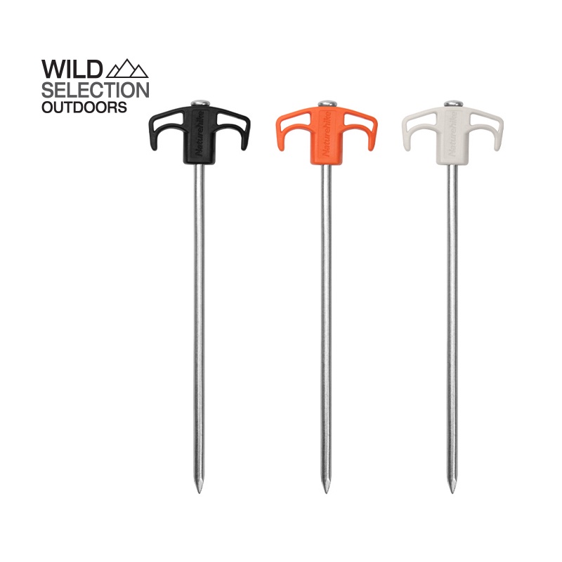 สมอบก 25ซม. เรืองแสง Naturehike (2ชิ้น/1แพ็ค) น้ำหนักเบา camping iron ground nail NH21YW133