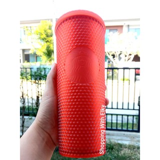 #พร้อมส่ง Neon Coral Soft Touch Studded Cup