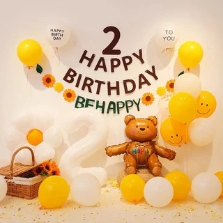 ธงวันเกิด ป้ายHBD ธงผ้าHappy birthday น้ำตาล สินค้าพร้อมส่ง ป้ายผ้าวันเกิด