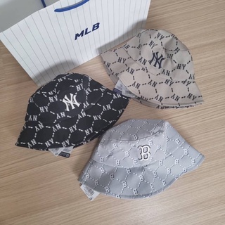 พร้อมส่ง MLB Monogram Dia Bucket Hat หมวกปีก NY ผ้าหนา มีซับใน ผ้าคุณภาพดีมาก