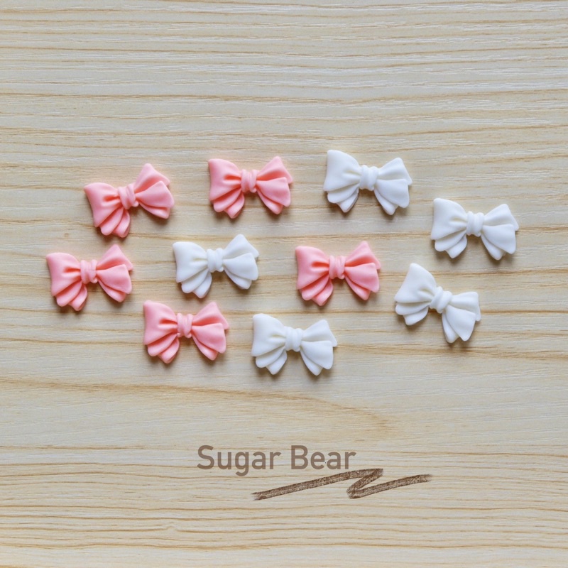 โบว์ผูก 5ชิ้น/เซท ~ น้ำตาลแต่งเค้ก คัพเค้ก