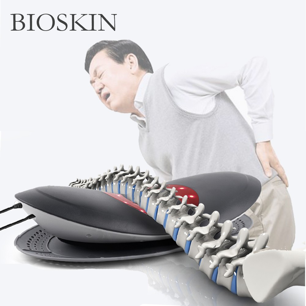 BIOSKIN Electric Lumbar Traction Machine Waist Massager Vibration Massage heating belt Support  Lumbar Spine Relieve Waist fatigue