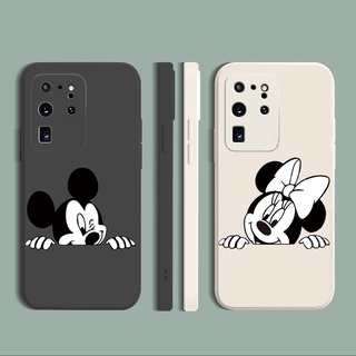 เคสซิลิโคนนิ่ม ขอบตรง ลาย Happy Mouse สําหรับ Samsung Galaxy S22 S21 Ultra S20 FE S10 Plus