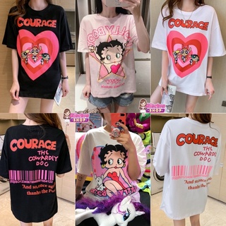 🌟𝗔𝗟𝗜𝗖𝗘𝗕𝗥𝗔🌟(พร้อมส่ง)เสื้อยืด เสื้อOVERSIZE ลายการ์ตูน น่ารักมาก