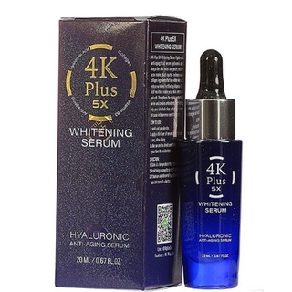 พร้อมส่ง+++ 4K plus เซรั่มสูตรเข้มข้น ปรับผิวหน้าให้กระจ่างใส whitening serum ลดฝ้ากระ ขนาด20มล พร้อมส่ง