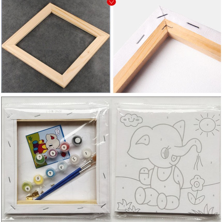 ภาพวาดสีน้ํามันดิจิทัล PBN ตามตัวเลข บนผ้าใบ DIY สําหรับเด็ก 20x20 ซม. - รูปที่ 2