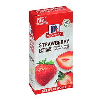 McCormick Strawberry Extract Flavors 29 ml.แม็คคอร์มิก กลิ่นสตรอเบอร์รี่สกัด อาหารเครื่องดื่ม วัตถุดิบสำหรับทำขนม