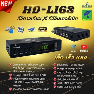 Mastersat กล่องดาวเทียม INFOSAT รุ่น HD-L168 เล็กเร็วแรง ฟังก์ชั่นจัดเต็ม Auto C&amp;Ku รองรับทั้งจานตะแกรง และจานทึบ