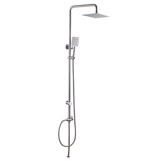 🔥The Best!! DUSS ฝักบัว RAIN SHOWER น้ำเย็น รุ่น RSST002-SQ ขนาด 32 x 8 x 82 ซม. สีสเตนเลส Shower Heads &amp; Fittings