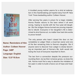 Reminders of Him/It Ends with Us/Ugly Love -Novel by Colleen Hoover Books English for Adults New York Times Bestselling
