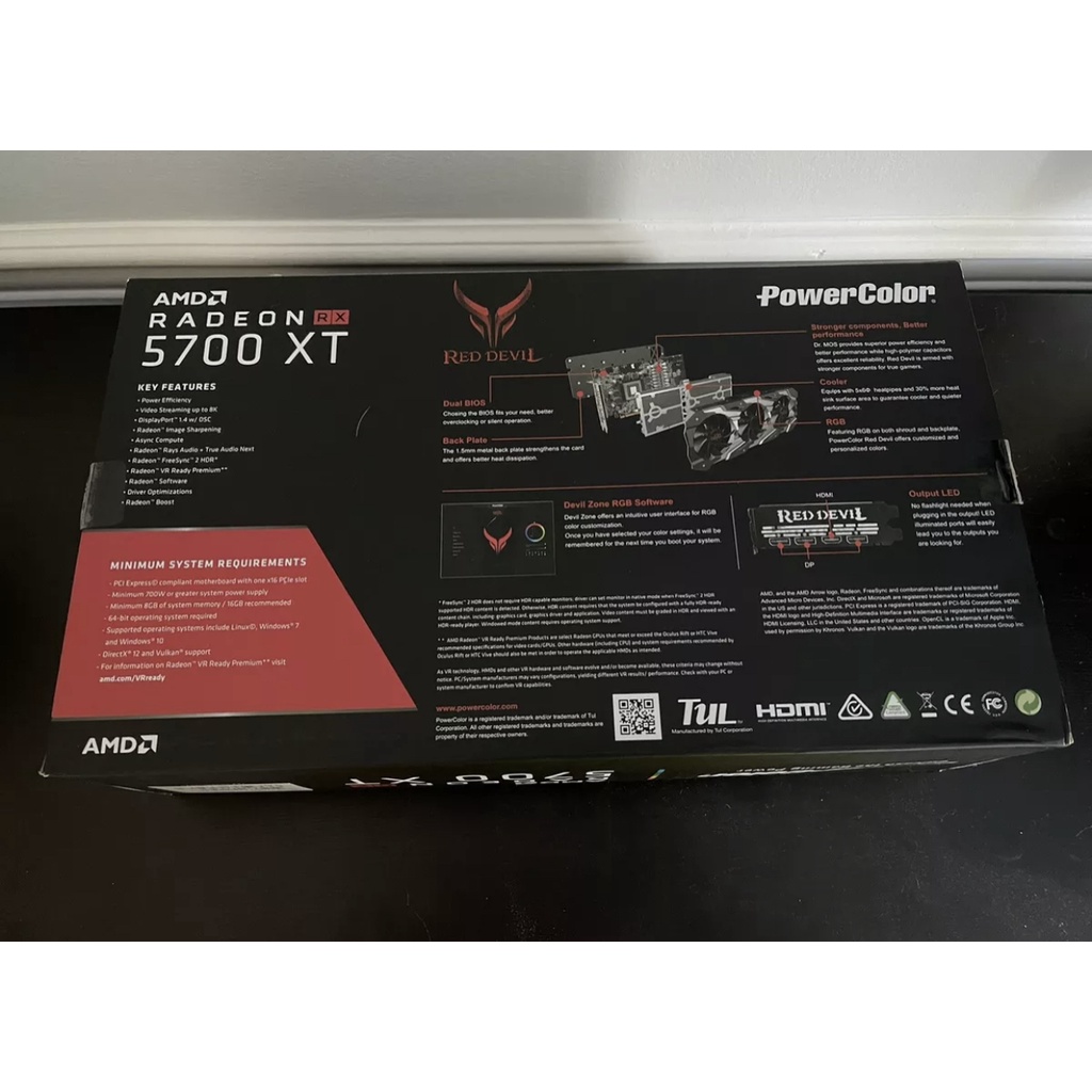 Brand New Original PowerColor Red Devil AMD Radeon Rx 5700 XT 8GB.