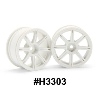 HPI 3303 WORK EMOTION XC8 WHEELS 26mm WHITE (3mm OFFSET)